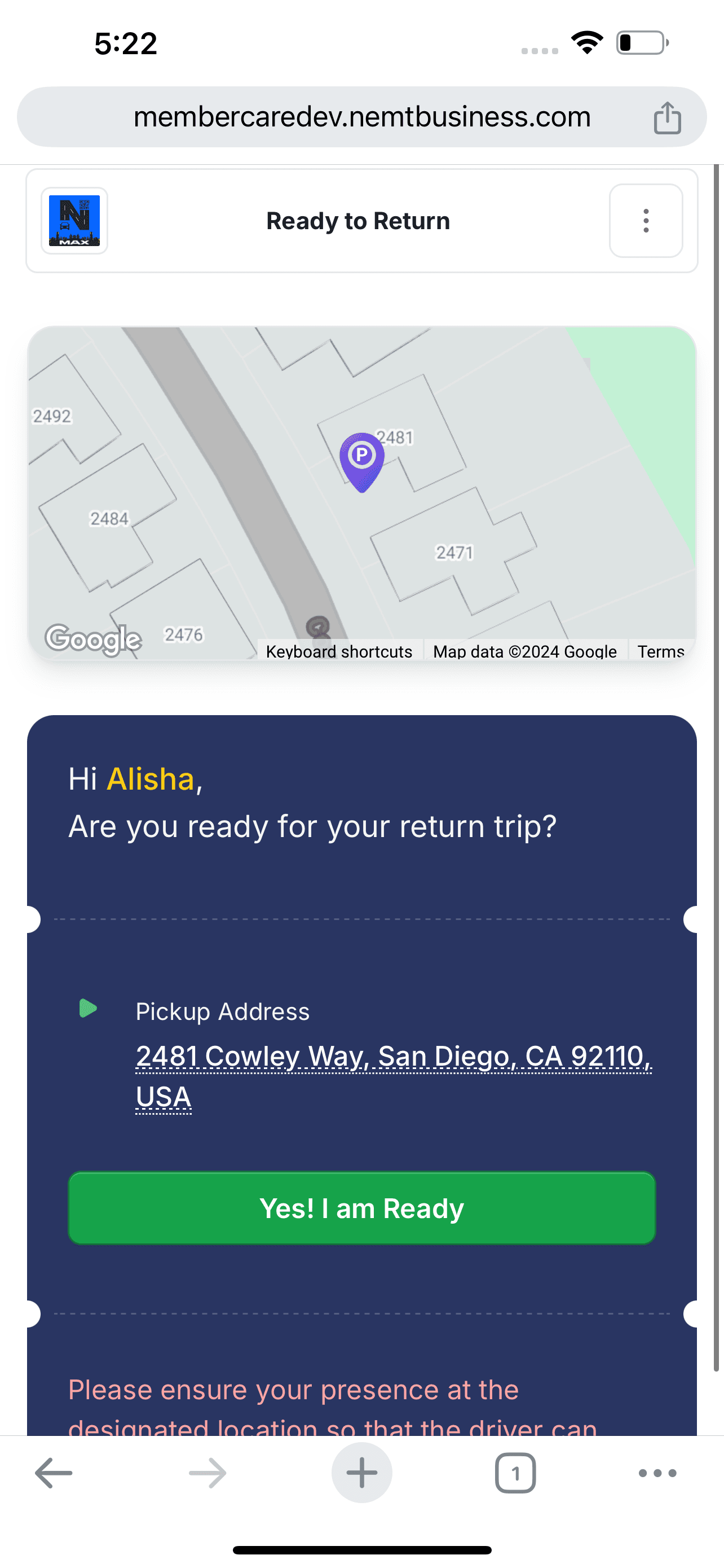 Screenshot of NEMT Member Care Screenshot of NEMT Member Care 5
