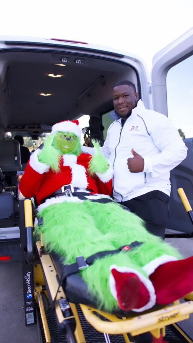 Ken Moreland - Owner, Diamonds Medical Transportation Photo of Ken Moreland, owner of Diamonds Medical Transportation, smiling next to his vehicle